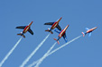 Patrouille de France Alpha Jets breaking formation to land