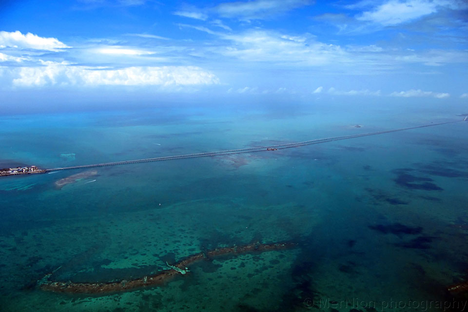 "The Seven Mile bridge in Florida Keys"