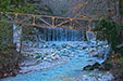 Waterfall, bridge and river at the Pozar baths