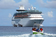 Majesty of the Seas tendered just outside CocoCay island in Bahamas
